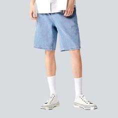 Make a statement this summer and channel your inner Pre-y2k fashionista with our 2023 Summer Collection loose men's denim shorts! Featuring a mid-waist fit. zipper & button closure and a stonewashed finish. you'll be the envy of any gathering. Why These Shorts are a Summer Must-Have: Vintage Vibe: Experience the classic vibes of the 90s with these timeless denim shorts. Luxe Comfort: Enjoy unparalleled comfort with a mid-waist fit and a loose fit style. Distinctive Finish : Impress with a stonew Hooded Jean Jackets, Black Jean Skirt, Mens Denim Shorts, Current Fashion Trends, Vintage Vibe, Fit Style, Denim Outfit, The 90s, Black Denim Shorts