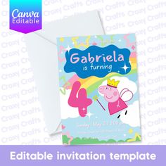 an image of a birthday card with the name gabrila is turning on it