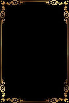 an elegant gold frame on black background