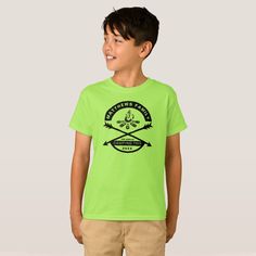 Kids' Camping Trip Reunion Shirt Black Design, Kids Unisex, Size: Youth M, Green Color: Lime. Boys Camp, Kids Camping, Reunion Shirts, Family Camping Trip, Camping With Kids, Let's Celebrate, Camping Trip, Tour Shirt, Camping Shirt