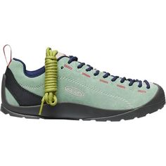 A casual shoe that looks like a climbing shoe with its tongue-to-toe lacing, the KEEN Jasper oozes mountain town-style and keeps our feet happy with plenty of cushioning and multi-surface traction. Low-top Hiking Boots With Laces For Walking, Green Lace-up Sneakers For Outdoor Activities, Green Leather Lace-up Walking Shoes, Comfortable Low-top Green Walking Shoes, Green Lace-up Trail Running Shoes For Outdoor Activities, Lace-up Trail Running Shoes With Rubber Sole For Hiking, Low-top Hiking Boots With Laces, Green Trail Running Shoes With Vibram Sole, Green Casual Walking Sneakers