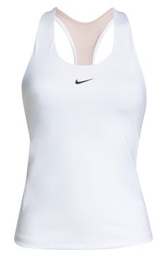 A built-in shelf-bra keeps you supported in this racerback tank top cut with signature Dri-FIT technology for cool, dry comfort as you work up a sweat. 20 1/2" length (size medium) Scoop neck Racerback Built-in shelf-bra Dri-FIT moisture-wicking technology 82% polyester, 18% spandex Machine wash, line dry Imported Sports Ideas, Tennis Top, Christmas Prep, Sports Clothes, Nike Tank Top, Tennis Tops, Running Vest, Stockholm Style, Cindy Kimberly