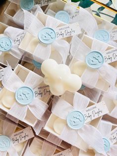 baby shower soaps are arranged on display