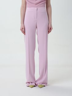 Pants PINKO Woman color Blush Pink Formal Pink Long Pants, Elegant Pink Straight Leg Pants, Elegant High-waisted Pink Wide Leg Pants, Elegant Pink High-waisted Wide Leg Pants, Elegant High-waisted Pink Pants, Elegant Pink Fitted Pants, Elegant Pink High-waisted Pants, Elegant Pink Straight Pants, Elegant Fitted Pink Pants