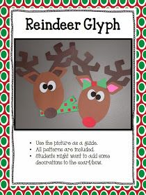 reindeer glyph craft with the words reindeer glyph