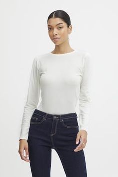 Upgrade your wardrobe with our Pamila Long Sleeve Off-White T-Shirt, a classic and essential piece that offers comfort and timeless style. Whether you're layering it under a jacket, pairing it with casual bottoms, or dressing it up with accessories, this versatile tee is a go-to choice for creating effortless and chic outfits. Add this essential piece to your collection and enjoy the understated elegance it brings to your wardrobe. White Stretch Long Sleeve Top For Everyday, Classic White Fitted Long Sleeve Top, White Fitted Long Sleeve Crew Neck Top, Basic Long Sleeve Top For Everyday, Basic Long Sleeve Top For Layering, White Fitted Top T-shirt For Fall, Classic Long Sleeve Top For Spring, Classic Stretch T-shirt For Layering, Classic Plain Top For Spring