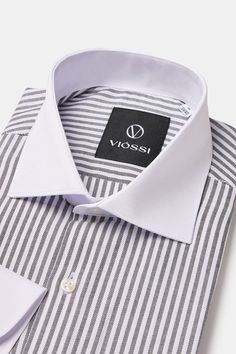 Color: black striped Spread white collar White cuffs Material: 100% cotton Fitting: slim-fit Care instructions: dry clean only Black Shirt With Striped Collar, Classic Pinstripe Shirt With Contrast Stripes, Office Cotton Shirt With Vertical Stripes, Pinstripe Shirt With Spread Collar For Office, Office Pinstripe Shirt With Spread Collar, Pinstripe Spread Collar Shirt For Office, Formal Cotton Dress Shirt With Striped Collar, Semi-formal Fitted Dress Shirt With Striped Collar, Pinstripe Business Shirt With Spread Collar