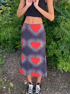 Tie Dye Heart Midi Skirt Tie-Dye Heart Wrap Midi Skirt - AnotherChill Tie Dye Heart, Wrap Midi Skirt, Estilo Indie, Boho Fabric, Mode Inspo, Skirts Online, Maxi Skirts, Gray Skirt, Style Chic