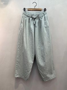 "Women's Organic Twill Cotton 100% Wide Legs Baggy Pants Size One size, good for US size 4-12 Waist width 32cm /12.6\" Length 82cm /32.3\" Fabric and Care Organic twill cotton 100% Machine washable and tumble dry Made in S Korea" Non-stretch Solid Color Casual Harem Pants, Non-stretch Solid Color Wide Leg Cargo Pants, Non-stretch Wide Leg Cargo Pants In Solid Color, Non-stretch Bottoms With Drawstring, Spring Baggy Wide-leg Parachute Pants, High Waist Relaxed Fit Solid Color Harem Pants, Spring Green Baggy Wide Leg Pants, Spring Green Loose Fit Wide Leg Pants, Trendy Baggy Harem Pants