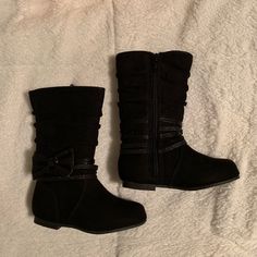 Nwt. Little Girls Black Boots In A Size 6. Zippers To Help Get On And Off. Cute Bows On Outsides. Comes In Original Box. Black Boots Kids, Sage Books, Pretty Boots, Girls Black Boots, Jumping Beans, Girls Black, Girls Boots, Cute Bows, Biker Boot