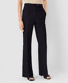 Elevate your wardrobe with the Ann Taylor Cuffed Trouser Pant in Linen Twill, a testament to timeless style and comfort. This piece is meticulously tailored to flatter your silhouette, featuring a high-rise design that sits just below the natural waist and a subtly flared leg that elegantly lengthens your legs.

- **Size**: 6 (Regular)
- **Color**: Black
- **Material**: 54% Linen, 29% Polyester, 15% Viscose, 2% Spandex
- **Fit**: Tailored and fitted
- **Length**: Full length, 31 1/2" inseam with Women Legs, Linen Women, Trouser Pants, Timeless Style, Effortless Style, Ann Taylor, Black Pants, Gender Female, Timeless Fashion