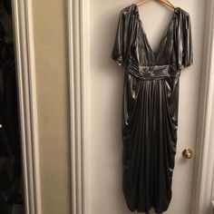 Long Metal Gray Gorgeous Gown. 56 Inches In Length From Shoulder To Hem. Very Sexy And Comfortable. Size 8. Worn Once Gorgeous Gowns, Long Gown, Grey, Silver, Women Shopping, Color