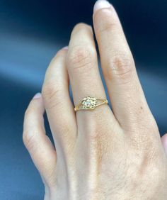 This a lovely dainty 14K Gold Rose/Flower Ring with a small diamond in the center for a splash of sparkle. An elegantly simple piece of jewelry to add to your ring collection. Stack it on top of your bands or wear it on its own, it will look great either way. ~ 14K Yellow / White/ Rose Gold ~ Natural Diamond Center Stone Look out for our listing for this ring with different color natural gemstones ▬ All jewelry pieces are sent in a gift box ♥♥ ▬ Our shipping and return policies: ~ Items will be Dainty Promise Birthstone Ring With Rose Cut Diamonds, Delicate Yellow Gold Ring With Center Stone, Delicate Diamond Ring With Rose Cut Diamonds For Promise, Delicate Gold Diamond Ring With Center Stone, Delicate Rose Cut Diamond Promise Ring, Dainty Birthstone Promise Ring With Rose Cut Diamonds, Rose Cut Diamond Flower Promise Ring, Delicate 14k Gold Birthstone Ring With Rose Cut Diamonds, Classic 14k Gold Flower Ring With Rose Cut Diamonds