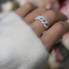 Fashion forward chain ring featuring a pave design. It is very elegant and stylish! -- D E T A I L S -- ▫︎ Made of 925 Sterling Silver ▫︎ We use a THICK plating of 14k Gold or Rhodium plated ▫︎ Will not turn fingers green ▫︎ Available in sizes 4-10 ▫︎ Measures 7.5mm in height Made with 100% Pure Love ♡ Ships in a gift box, ready for gift giving! 🎁 Cuban Link Ring, Gold Chain Ring, Simple Diamond Ring, Chain Ring Gold, Link Ring, Silver Opal Ring, Chunky Ring, Simple Diamonds, Opal Ring Gold