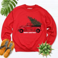 Christmas Truck Sweatshirt, Christmas sweatshirt, holiday sweatshirt, Christmas Tree Shirt, winter sweatshirt, Unisex Sweater, Christmas Gifts, Matching Family, Christmas Vacation, Christmas Family, Crewneck Sweatshirt, Merry Shirt Hello! Thank you for supporting small businesses. My main priority here is the satisfaction of my customers. My sweatshirts are Gildan brand. You can contact me in case of any problem or request. If you buy a custom product, I will send you a message to confirm the de Casual Long Sleeve Holiday Sweatshirt, Red Winter Sweatshirt As Gift, Christmas Cotton Hoodie With Crew Neck, Christmas Cotton Crew Neck Hoodie, Christmas Long Sleeve Cotton Hoodie, Christmas Cotton Long Sleeve Sweater, Winter Holiday Cotton Sweatshirt, Winter Crew Neck Sweater As Gift, Crew Neck Sweatshirt For Winter Gift