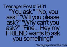 a blue background with the words teenager post 4800 mom yells your name you yes?