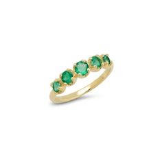 Jennifer Meyer | Search Results Classic Green Emerald Ring With Single Cut Diamonds, Green Emerald Ring With Single Cut Diamonds, Emerald Ring In Yellow Gold With Prong Setting, Emerald Set, Jennifer Meyer, Emerald Ring, Round Brilliant, Prong Setting, Diamond Ring