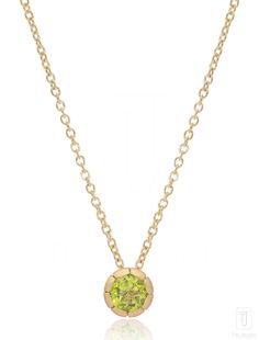 Twee Peridot Pendant - The Jewelz Luxury Peridot Pendant Necklace, Peridot Pendant, Solid Gold Chains, Chain Lengths, Gold Chain, Gold Chains, Birthstone, Solid Gold, Timeless Fashion