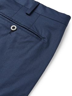 Shop LORO PIANA Navy Slim-Fit Stretch-Cotton Twill Trousers, Explore the latest in-season LORO PIANA collection today on MR PORTER Loro Piana Shoes, Navy Trousers, Twill Trousers, Loro Piana, Formal Style, Casual Trousers, Move In, Mr Porter, The Sweet