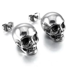 Punk Skull Earrings for Men - Wnkrs Skeleton Jewelry, Skeleton Earrings, Goth Earrings, Bone Earrings, Casual Earrings, Ghost Earrings, Skull Jewelry, Skull Earrings, Gothic Jewelry