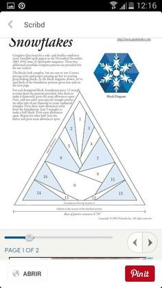 an image of snowflakes on the app store page, with instructions for how to make them