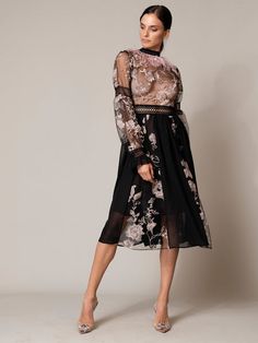 SoHo Feathers Maxi Dress – ZCRAVE Feminine Long Sleeve Black Dress, Chic Black Midi Dress With Floral Embroidery, Feminine Pink Sheer Midi Dress, Spring Black Midi Dress With Floral Embroidery, Black Midi Dress With Floral Embroidery For Spring, Black Floral Embroidery Midi Dress For Spring, Black Feminine Dress For Fall, Feminine Black Midi Dress For Spring, Black Midi Dress With Floral Embroidery