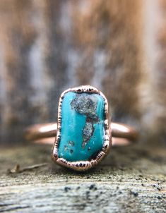 Turquoise Nugget Jewelry, Bohemian Rings With Raw Stone, Bohemian Hand Forged Turquoise Ring, Turquoise Raw Stone Jewelry For Healing, Unique Hand Forged Turquoise Ring, Turquoise Natural Stone Promise Ring, Adjustable Turquoise Ring With Natural Stones, Adjustable Turquoise Ring With Natural Stones For Promise, Bohemian Turquoise Promise Ring