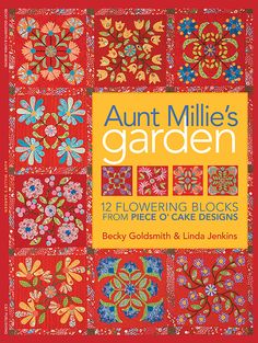 the cover of an adult's garden book, featuring colorful quilts and flowers