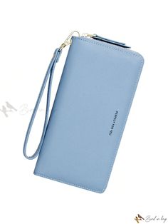 Bird in Bag - Premium Womens RFID Blocking Zip-Around Wallet - Durable PU Leather, Spacious Design, Ideal for Travel - Enhanced Security, Ample Space for Cards, Complete with Wristlet Portable Blue Pouch Wallet, Blue Bags With Wrist Strap For Daily Use, Blue Portable Wallets For Everyday Use, Blue Portable Wallets For Daily Use, Portable Blue Wallets, Trendy Blue Everyday Wristlet, Blue Clutch With Card Slots For Daily Use, Blue Trendy Wristlet, Trendy Blue Wristlet For Daily Use