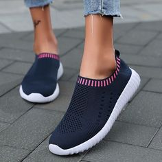 Category:Sneakers; Upper Materials:Mesh; Season:Spring   Fall; Heel Type:Flat Heel; Gender:Women's; Activity:Running,Walking; Toe Shape:Round Toe; Style:Sporty,Casual,Minimalism; Heel Height(inch):1-2; Outsole Materials:Rubber; Occasion:Daily; Closure Type:Loafer; Listing Date:08/15/2023; Production mode:External procurement; 2024 Trends:Plus Size,Flyknit Shoes; Foot Length:; Foot Width:; SizeChart1_ID:2:184043; Size chart date source:Provided by Supplier. Casual Slip On Shoes, Sneakers Running, Womens Golf Shoes, Casual Sneakers Women, Knit Sneakers, Sneakers Mode, Loafers Style, Men Loafers, Black Socks