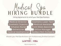 the medical spa hiring bundle is available for purchase