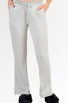 A cozy fit, non-binding waistband with a matching drawstring and side pockets will make our Faceplant Bamboo soft lounge pants your new “ole reliable.” Wear them to bed or to a casual dinner. A favorite for cozying at home, but classy enough to show them off. True to size with a 28.5” (small) to 29” (XL) inseam. A cozy fit satin waistband with non-binding elastic, matching drawstring and side pockets in a cozy cut long pant. Wear them to bed or to a casual dinner. A favorite for cozying at home, but cute enough to show them off. Long pants pair perfectly with our tank in the summer or with our long sleeve Tee for cozy “indoor winter survival” gear. Petite customers? Check out our Faceplant Bamboo Capri Pants. Bamboo Pants, Winter Survival, Bamboo Pajamas, Best Pajamas, Cozy Pajamas, Fine Yarn, Body Warmer, Cozy Fits, Casual Dinner