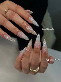 Seashell Nails, 3d Nail Designs, Nail Swag, Beach Nails, Funky Nails, Pretty Acrylic Nails, Nails Inspo