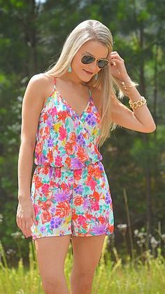 ShopBlueDoor.com: Floral romper $42 Summer Tropical Print Jumpsuits And Rompers For Day Out, Summer Floral Print Jumpsuits And Rompers For Garden Party, Summer Tropical Print Jumpsuits For Day Out, Spring Day Out Tropical Print Jumpsuit, Spring Tropical Print Jumpsuits And Rompers For Day Out, Spring Tropical Print Jumpsuit For Day Out, Summer Vacation Tropical Print Jumpsuits And Rompers, Summer Jumpsuits And Rompers For Garden Party, Spring Beach Flowy Jumpsuits And Rompers