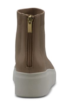 A well-cushioned footbed and stretchy knit upper bring lasting comfort to this fashion-forward sneaker kicked up on a textured platform wedge. 2" heel; 1" platform Back zip closure Cushioned footbed with arch support Textile upper/synthetic lining/rubber sole Imported Trendy Synthetic Wedge Sneakers With Lug Sole, Textile Wedge Sneakers With Round Toe, Textile Round Toe Wedge Sneakers, High-top Synthetic Wedge Sneakers With Thick Bottom, Ankle-high Synthetic Platform Sneakers With Cushioned Footbed, Ankle-high Platform Sneakers With Cushioned Footbed, Ankle-high Cushioned Platform Sneakers, High-top Synthetic Wedge Sneakers, Modern Platform Wedge Sneakers In Synthetic Material