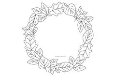 a wreath made out of leaves with the word love written in the bottom right corner