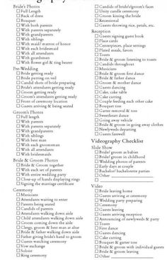 a printable wedding checklist for guests