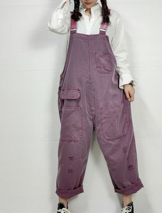 Product Details Color:PurpleSize: L Fabric CareFabric: 95%cotton 5%polyesterGarment Care: Machine washable, hand wash recommended with low temperature water, using mild gentle soap. No bleach. Tumble dry medium or hang dry   How to measure Size Chart of the Item(inch) How To Measure, Hanging Dryer, Denim Overalls, Plus Size Outfits, Work Wear, Overalls, Bleach, Wide Leg, Size Chart