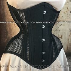 MCC-68 Mesh Anti-Muffin Black cotton by MystiCCityCorsets on Etsy Black Fitted Steampunk Corset, Shapewear Underbust Shaping Corset, Shapewear Underbust Corset With Boned Bodice, Underbust Shapewear Corset With Boned Bodice, Underbust Boned Bodice Corset Shapewear, Underbust Shaping Corset Shapewear, Shaping Underbust Corset Shapewear, Shaping Underbust Shapewear Corset, Black Stretch Overbust Corset Dress