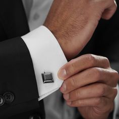 *  High quality cufflinks  
 *  Gorgeous modern design  
 *  Nickel tested  
 *  Gift bag included Classic Black Formal Cufflinks, Elegant Rectangular Cufflinks For Formal Occasions, Modern Rectangular Cufflinks For Business, Classic Black Cufflinks For Formal Occasions, Classic Rectangular Office Jewelry, Elegant Rectangular Cufflinks For Business, Classic Black Business Cufflinks, Classic Rectangular Cufflinks, Rectangular Cufflinks For Business