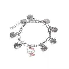 Material: Alloy Fashion Element: Cartoon Style: Cartoon Hello Kitty Bracelet, Y2k Accessories, Jewelry Cute, Soft Cute, Sweet Couple, Couple Rings, Pink Bracelet, Birthday Gifts For Girls, Watch Necklace