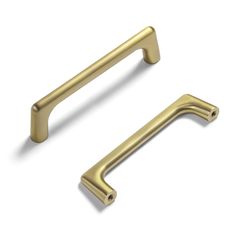 two brass handles on a white background