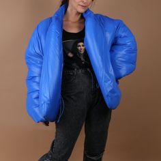 Vintage Yzy Blue Short Puffer Jacket Size M Jacket Is New Without Tags, Excellent Condition Blue Color Long Sleeves Nylon Fabric Brand: Yzy Size: M Material: Nylon Measurements In Inches: Shoulder To Hem: 25 Armpit Across To Armpit: 26 Waist Across: 26 Sleeve Length: 23 Sporty Spring Puffer Jacket For Streetwear, Oversized Blue Puffer Jacket For Fall, Blue Oversized Outerwear For Cold Weather, Blue Puffer Jacket With Pockets For Streetwear, Oversized Blue Outerwear, Blue Outerwear For Spring Streetwear, Urban Blue Puffer Jacket For Streetwear, Trendy Blue Puffer Jacket For Streetwear, Oversized Sporty Puffer Outerwear