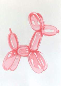 a drawing of a balloon dog on a white paper sheet with watermarked edges