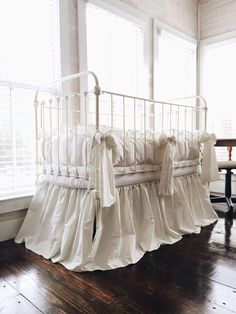 Porcelain | Farmhouse Crib Bedding Set Pink Nursery Bedding, White Crib Bedding, White Nursery Decor, Boys Crib Bedding Sets, Crib Bedding Boy, White Crib, Baby Crib Bedding Sets, Crib Bedding Girl