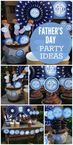 father's day party ideas including cupcakes, cookies and desserts for the fourth of july