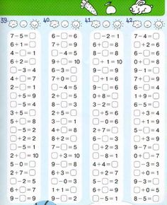 a printable worksheet with numbers and symbols for children to practice addition skills