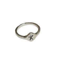 James Avery Petite Signet Ring Initial K Sterling Silver 925 Pinky Size 4 | eBay Classic Sterling Silver Initial Ring For Everyday, Classic Nickel-free Rings For Everyday Wear, Classic Everyday Nickel Free Rings, Silver Initial Ring With Round Band For Everyday, Everyday Silver Initial Ring With Round Band, Classic Engraved Ring Stamped 925 For Everyday, Classic Everyday Engraved Ring Stamped 925, Classic Hand Stamped Rings, Adjustable Sterling Silver Nickel-free Signet Ring