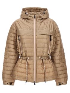 100% Polyamide Luxury Nylon Outerwear For Ski Season, Luxury Down Outerwear For Skiing, Luxury Winter Windbreaker, Luxury Spring Puffer Jacket With Zipper Closure, Luxury Sporty Puffer Outerwear, Luxury Winter Windbreaker For Workwear, Luxury Winter Utility Windbreaker, Luxury Puffer Windbreaker For Outdoor, Luxury Outerwear For Ski Season