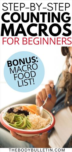 An informative graphic explaining counting macros for beginners, including the basics of macro nutrition, how to use a macros diet for fat loss, and a counting macros food list to help you achieve your fitness goals. How To Start Diet For Beginners, Easy Macro Counting, How To Count Macros For Fat Loss, Macros Cheat Sheet Food, Macros Diet For Beginners Calculator, Macro For Beginners, Keto Macros Chart For Women, Macronutrients For Fat Loss, How To Count Macros